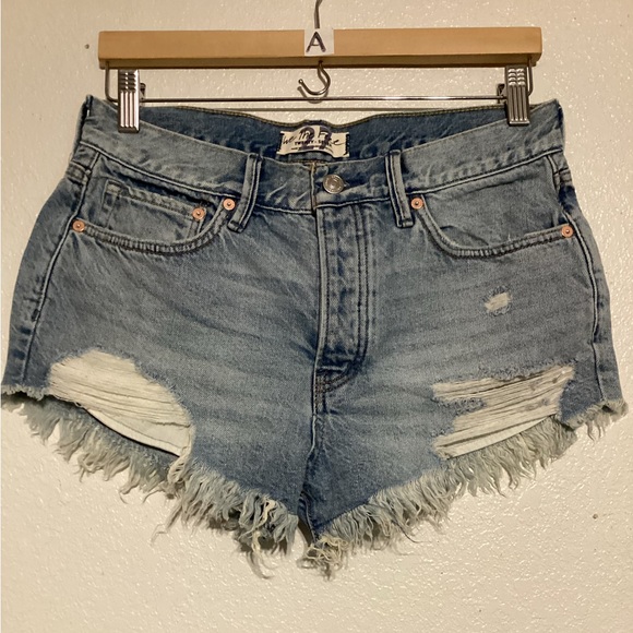 We The Free Distressed Jean Shorts by Free People - Picture 1 of 11